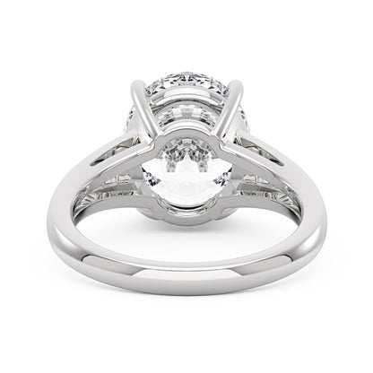 Oval Moissanite Side Accent Engagement Ring - NavianJewelry™