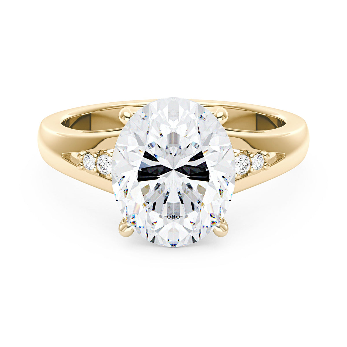 Oval Moissanite Side Accent Engagement Ring - NavianJewelry™