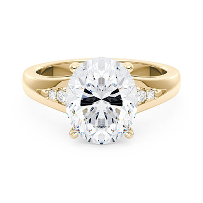 Oval Moissanite Side Accent Engagement Ring - NavianJewelry™