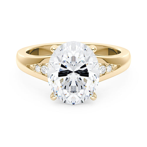 Oval Moissanite Side Accent Engagement Ring - NavianJewelry™