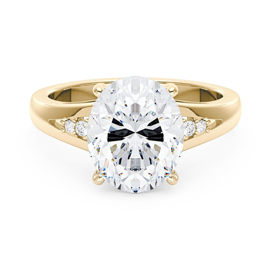 Oval Moissanite Side Accent Engagement Ring - NavianJewelry™
