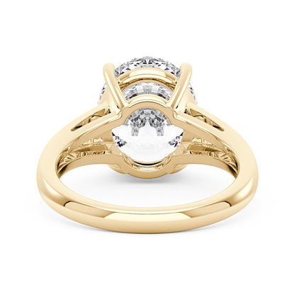 Oval Moissanite Side Accent Engagement Ring - NavianJewelry™