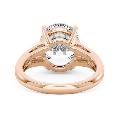 Oval Moissanite Side Accent Engagement Ring - NavianJewelry™