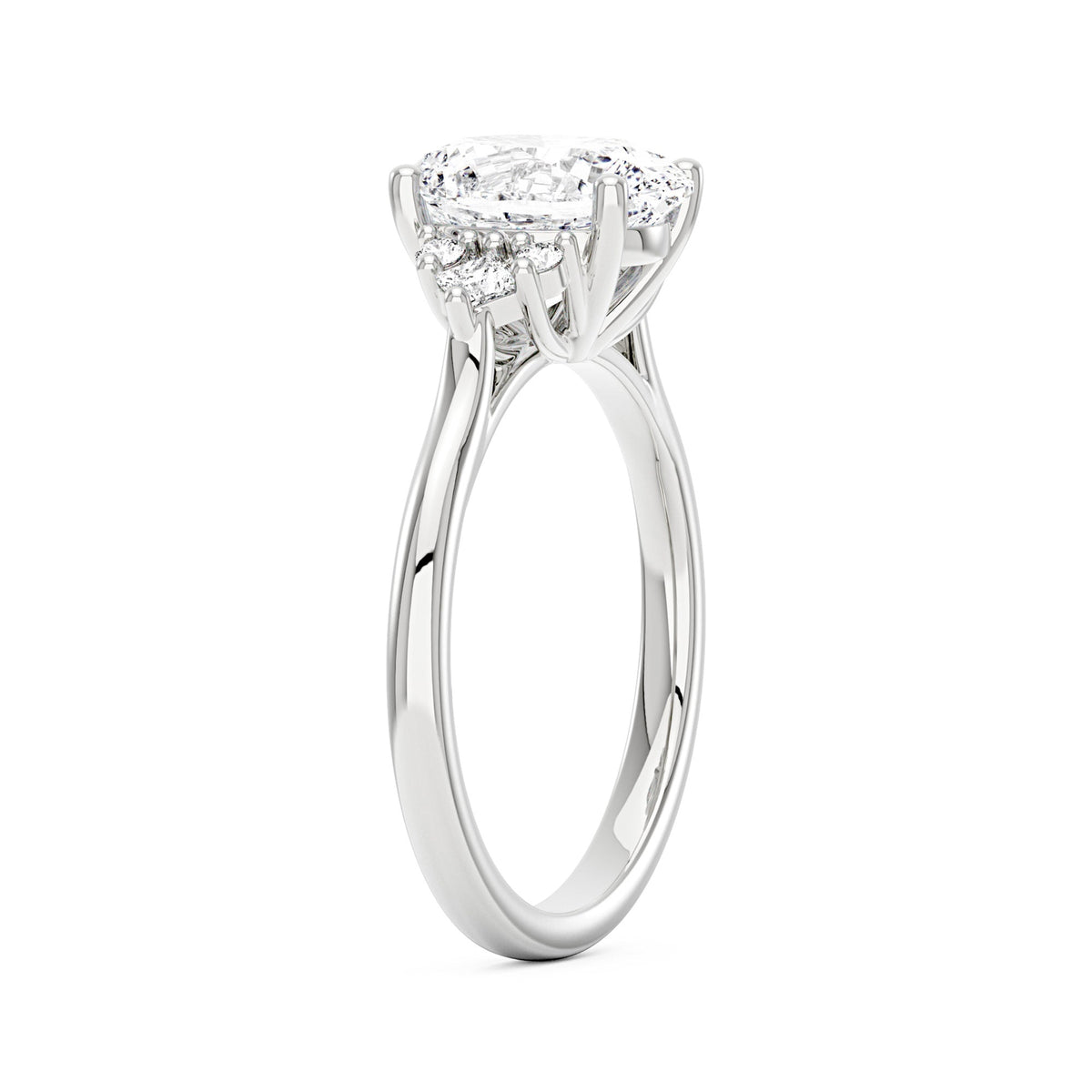Oval Cut Moissanite Cluster Engagement Ring - NavianJewelry™