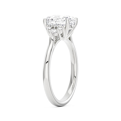 Oval Cut Moissanite Cluster Engagement Ring - NavianJewelry™