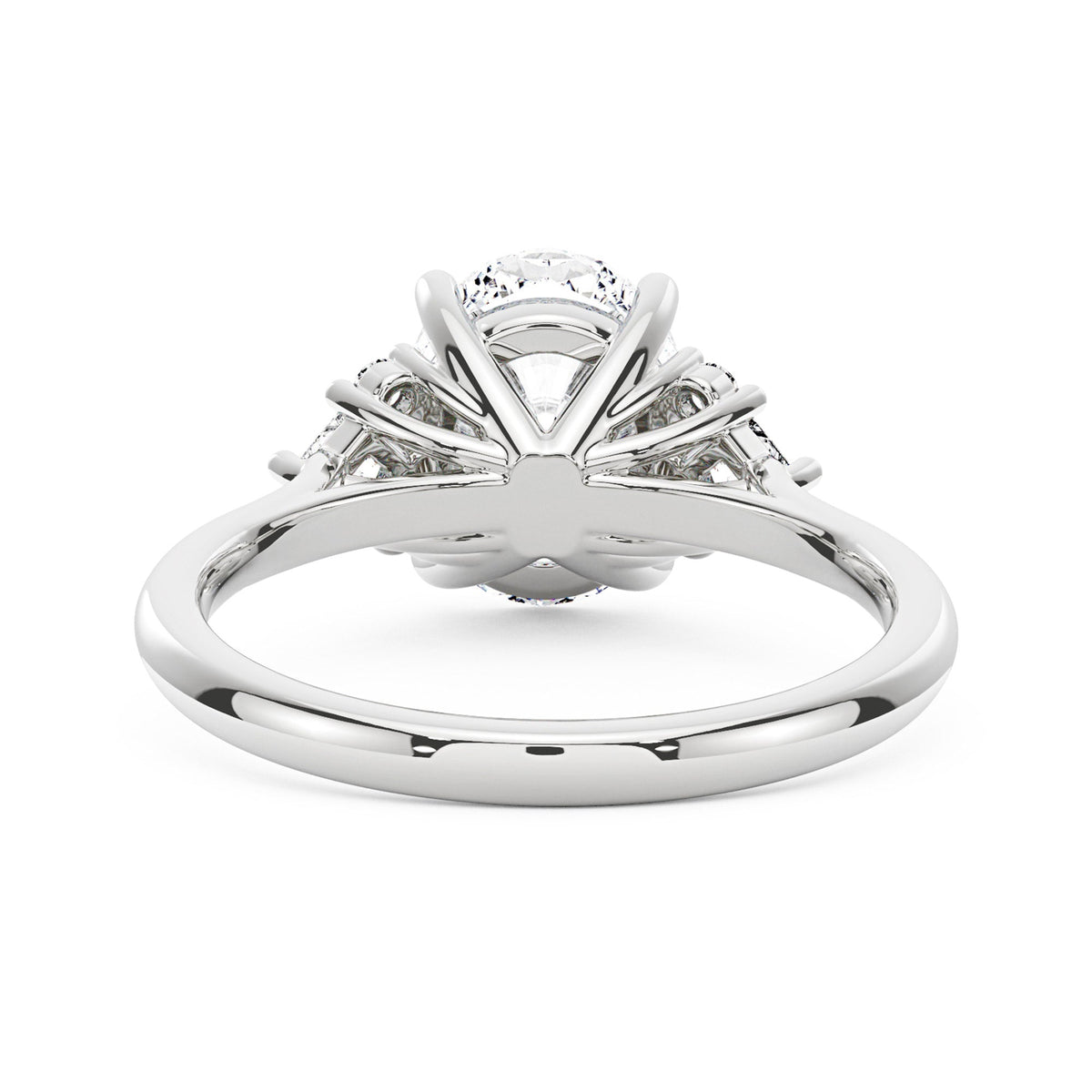 Oval Cut Moissanite Cluster Engagement Ring - NavianJewelry™