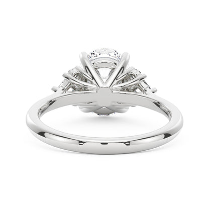 Oval Cut Moissanite Cluster Engagement Ring - NavianJewelry™