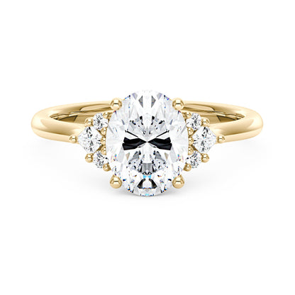 Oval Cut Moissanite Cluster Engagement Ring - NavianJewelry™