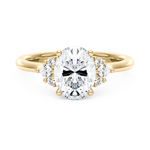 Oval Cut Moissanite Cluster Engagement Ring - NavianJewelry™