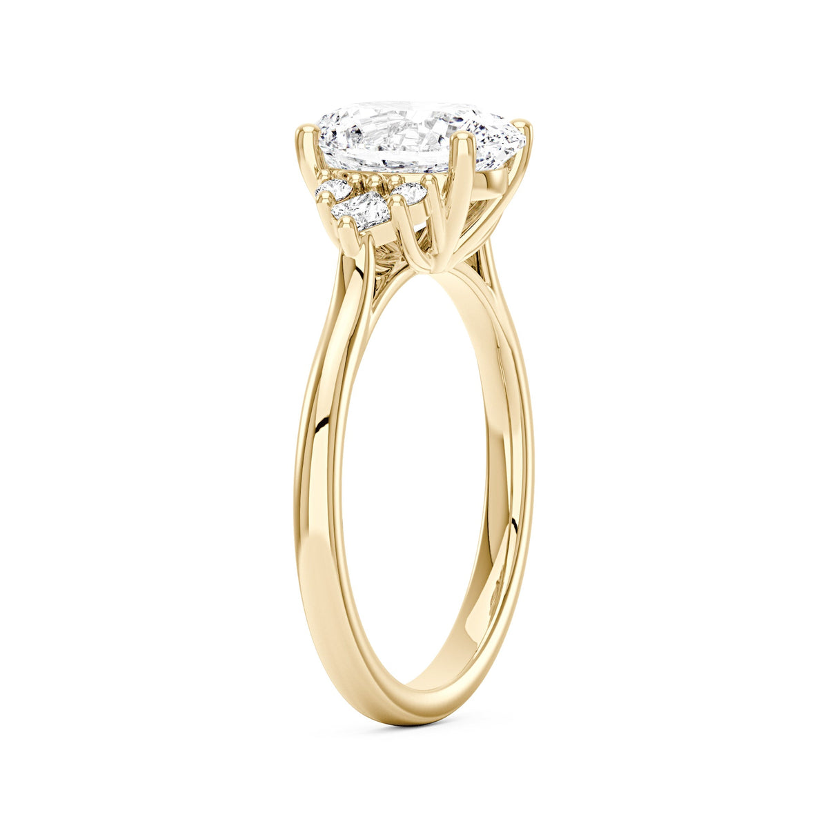 Oval Cut Moissanite Cluster Engagement Ring - NavianJewelry™
