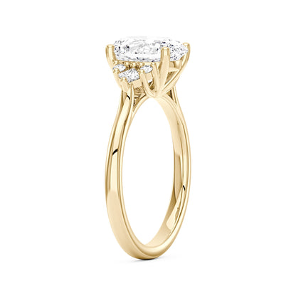 Oval Cut Moissanite Cluster Engagement Ring - NavianJewelry™