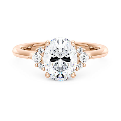 Oval Cut Moissanite Cluster Engagement Ring - NavianJewelry™