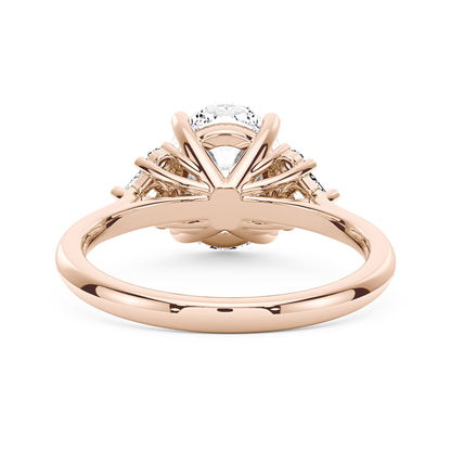 Oval Cut Moissanite Cluster Engagement Ring - NavianJewelry™