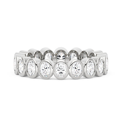 Oval Moissanite Bezel Eternity Band - NavianJewelry™