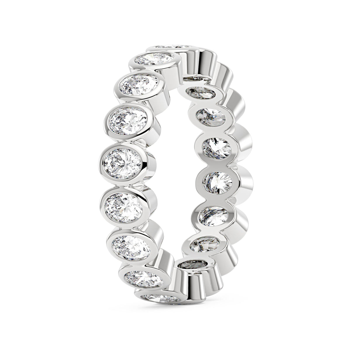 Oval Moissanite Bezel Eternity Band - NavianJewelry™