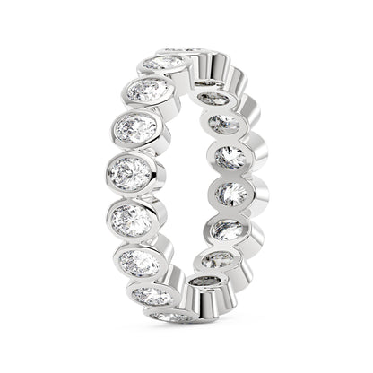 Oval Moissanite Bezel Eternity Band - NavianJewelry™