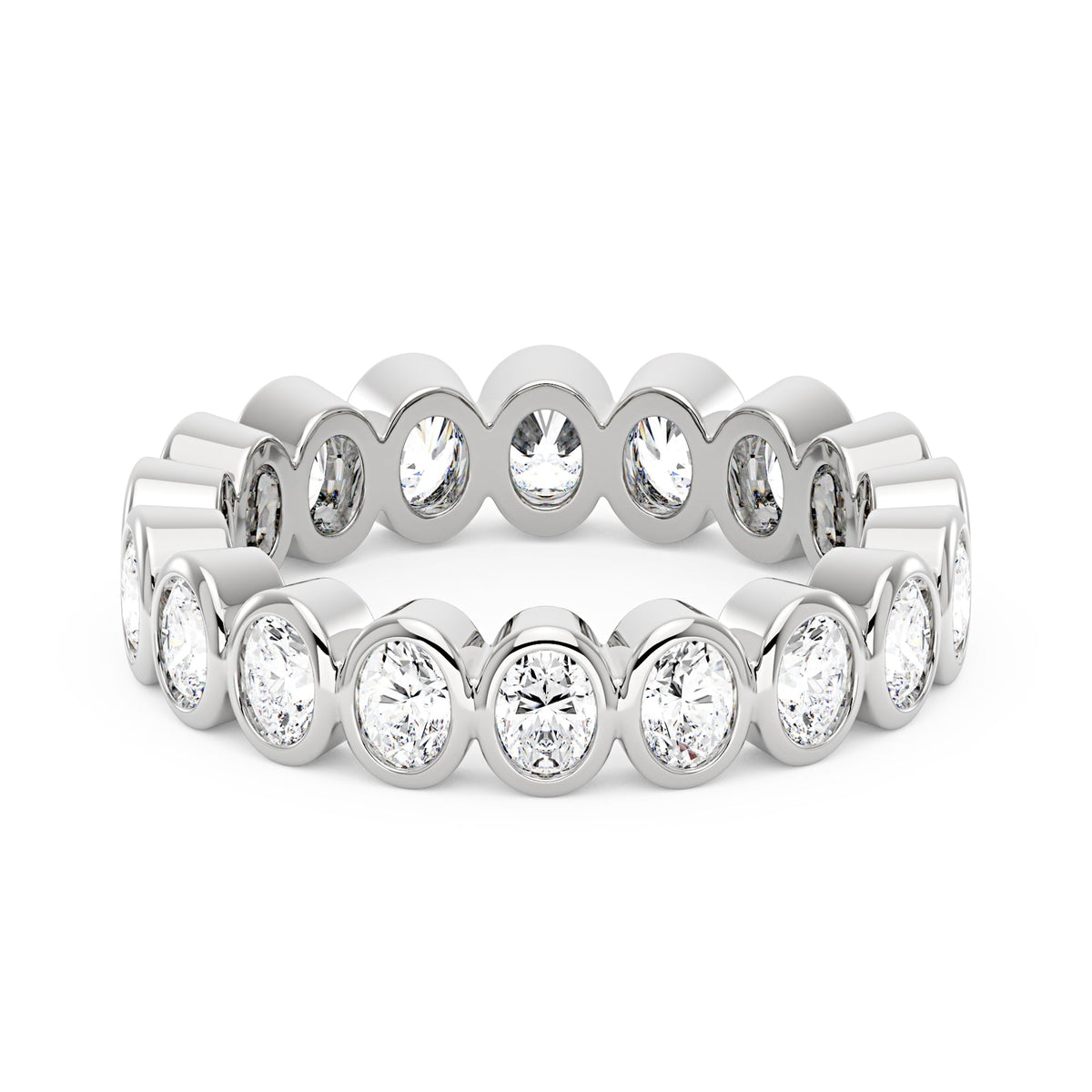 Oval Moissanite Bezel Eternity Band - NavianJewelry™