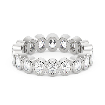 Oval Moissanite Bezel Eternity Band - NavianJewelry™