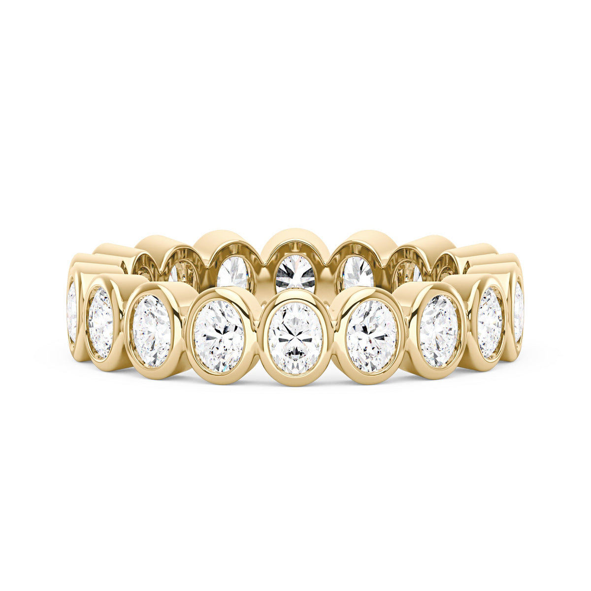 Oval Moissanite Bezel Eternity Band - NavianJewelry™