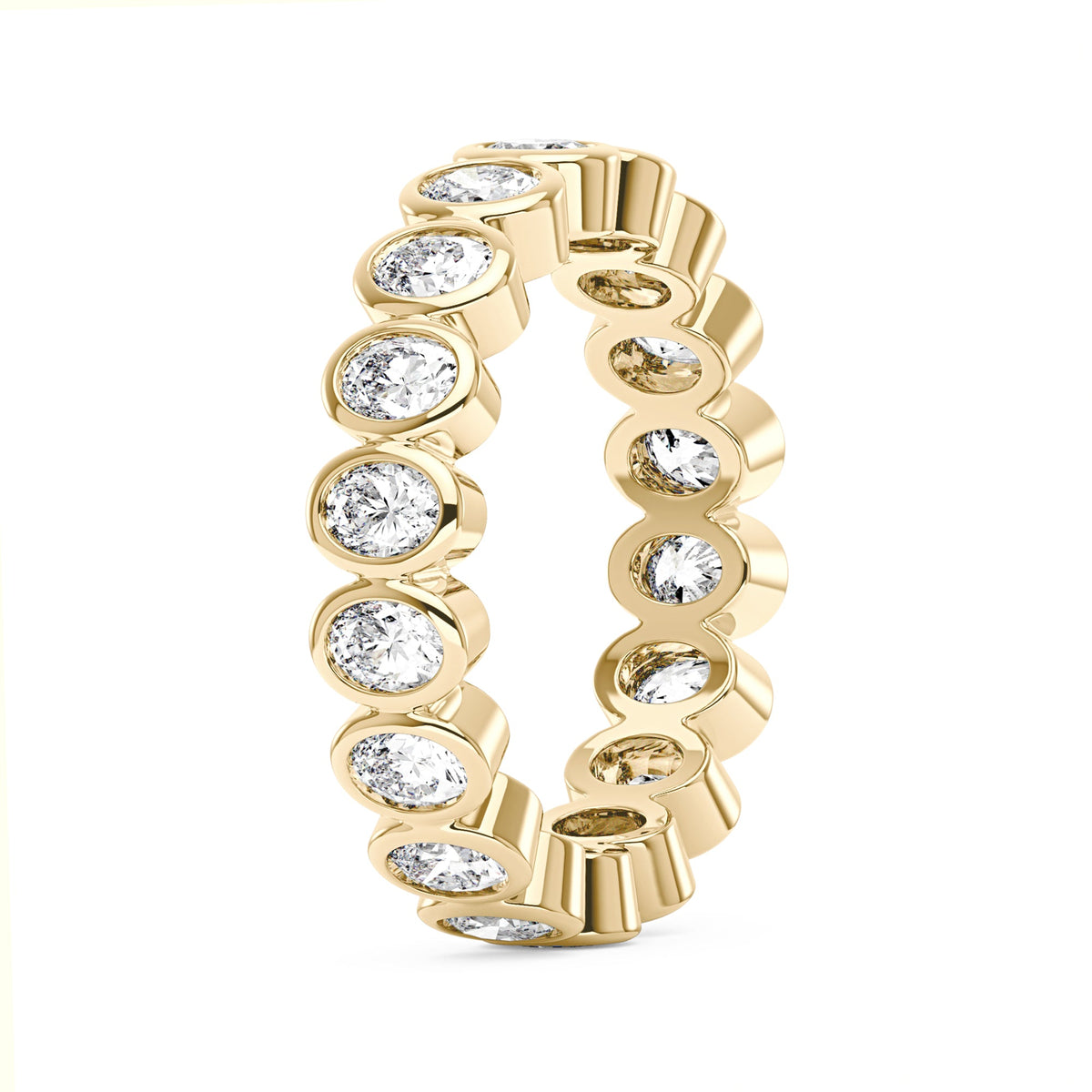 Oval Moissanite Bezel Eternity Band - NavianJewelry™
