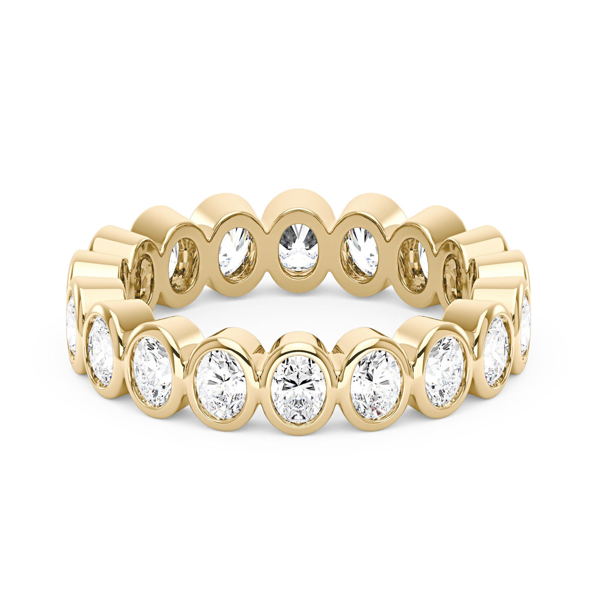 Oval Moissanite Bezel Eternity Band - NavianJewelry™