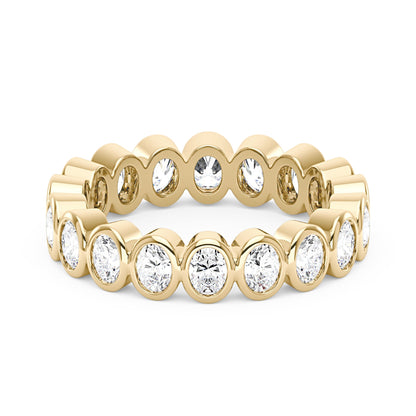 Oval Moissanite Bezel Eternity Band - NavianJewelry™