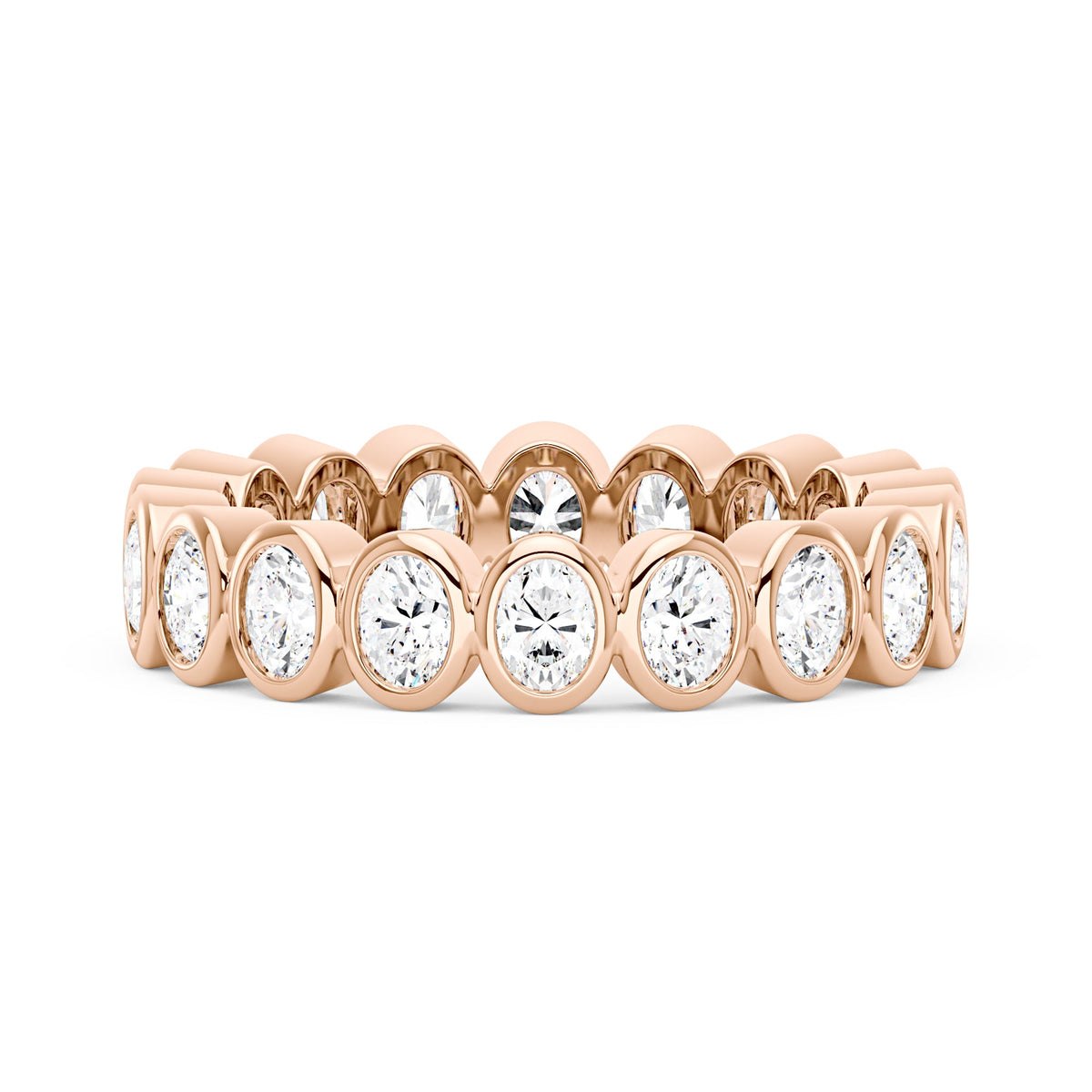 Oval Moissanite Bezel Eternity Band - NavianJewelry™