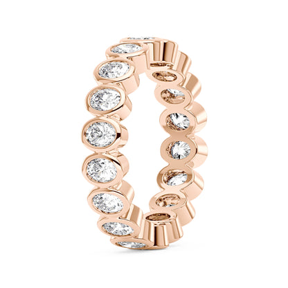 Oval Moissanite Bezel Eternity Band - NavianJewelry™