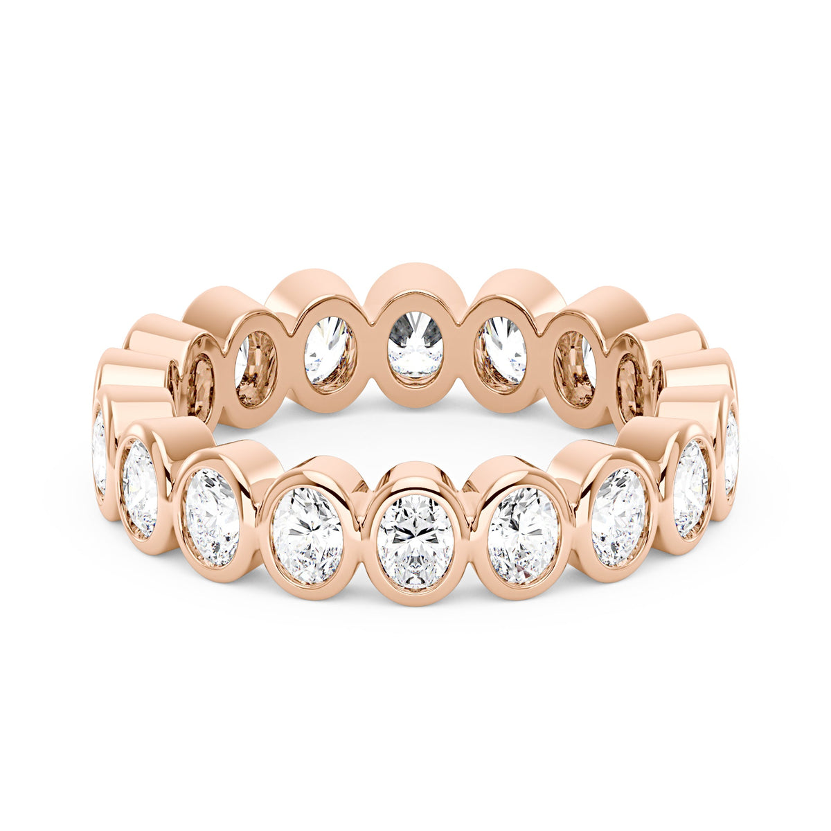 Oval Moissanite Bezel Eternity Band - NavianJewelry™