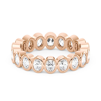 Oval Moissanite Bezel Eternity Band - NavianJewelry™