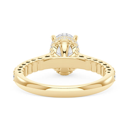 Oval Cut Moissanite Ring with Pavé Band - NavianJewelry™