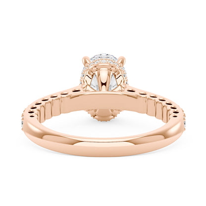 Oval Cut Moissanite Ring with Pavé Band - NavianJewelry™