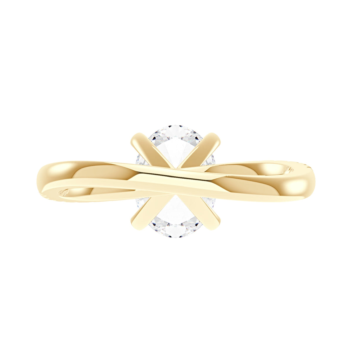 Oval Cut Moissanite Ring with Half Pavé Wave Band - NavianJewelry™