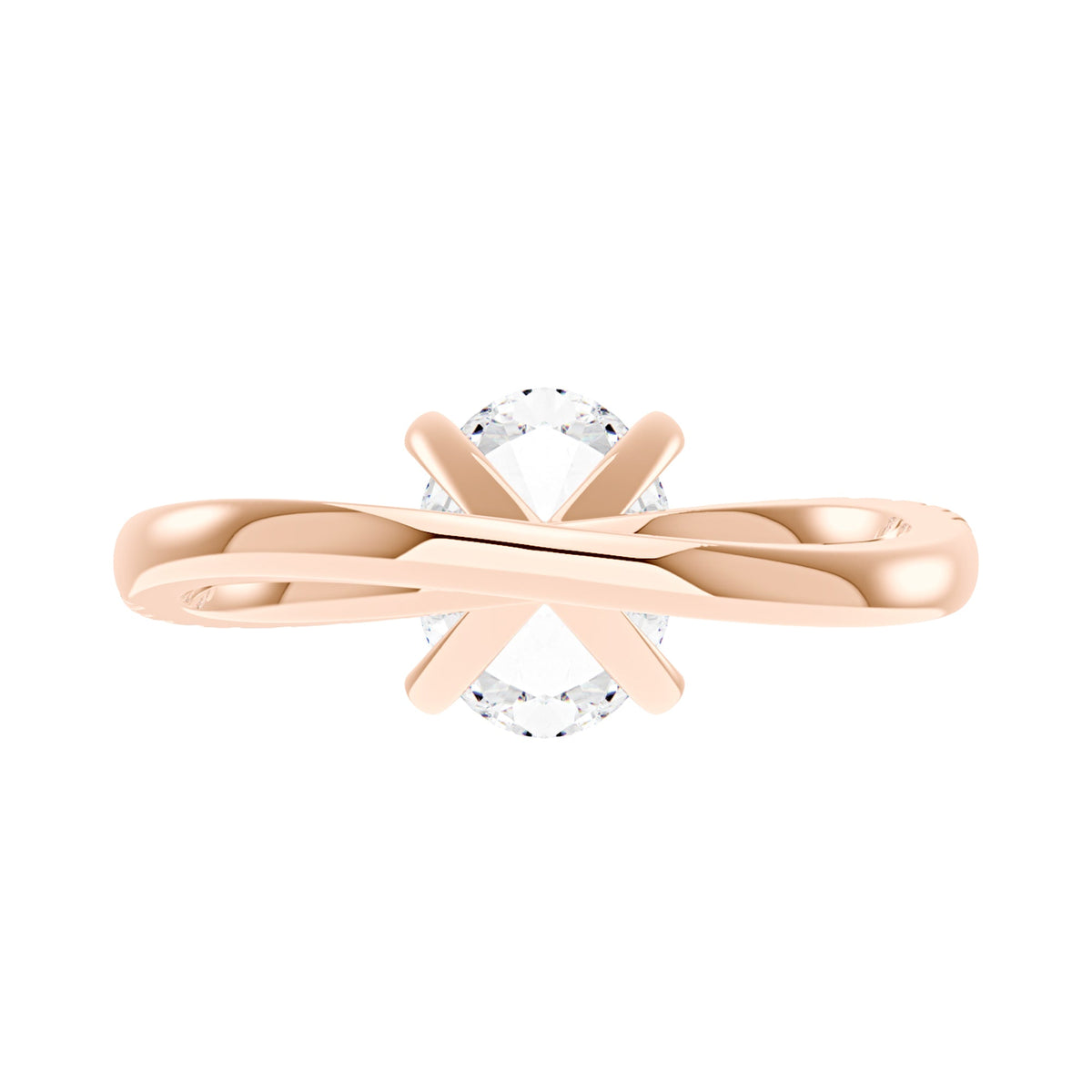 Oval Cut Moissanite Ring with Half Pavé Wave Band - NavianJewelry™