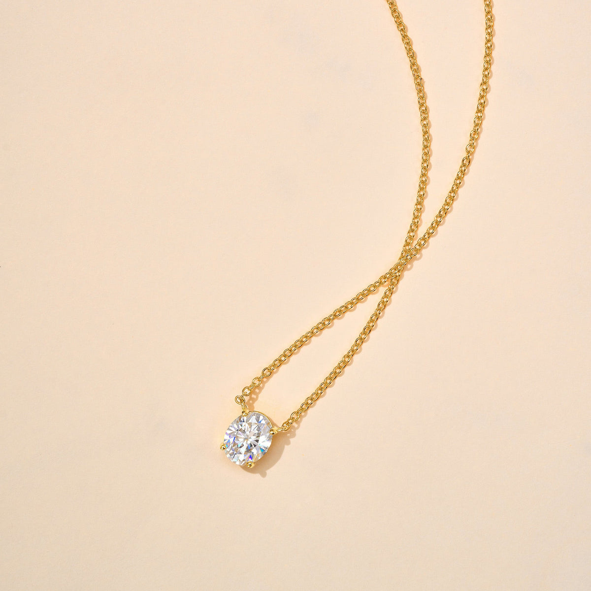 Oval Cut Moissanite Solitaire Pendant Necklace - NavianJewelry™