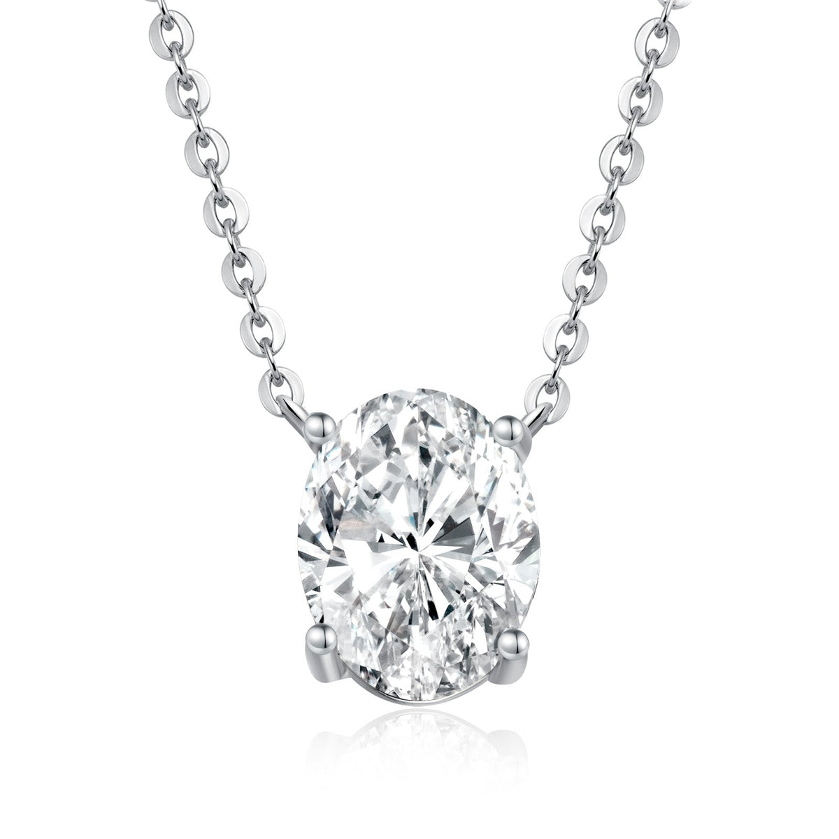 Oval Cut Moissanite Solitaire Pendant Necklace - NavianJewelry™