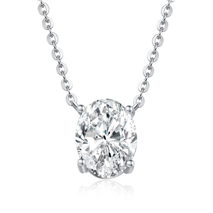 Oval Cut Moissanite Solitaire Pendant Necklace - NavianJewelry™