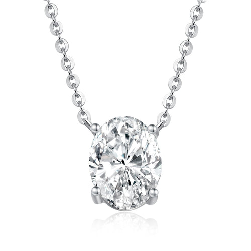 Oval Cut Moissanite Solitaire Pendant Necklace - NavianJewelry™