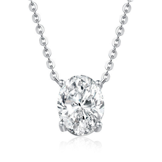 Oval Cut Moissanite Solitaire Pendant Necklace - NavianJewelry™