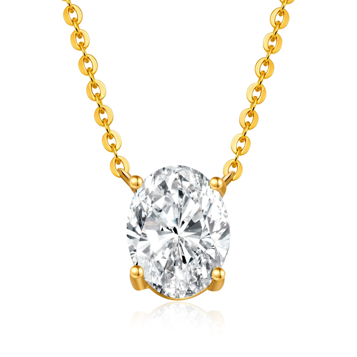 Oval Cut Moissanite Solitaire Pendant Necklace - NavianJewelry™