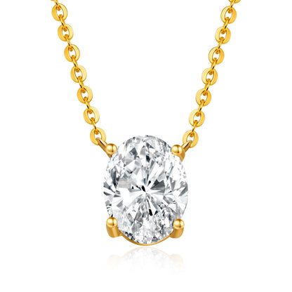 Oval Cut Moissanite Solitaire Pendant Necklace - NavianJewelry™