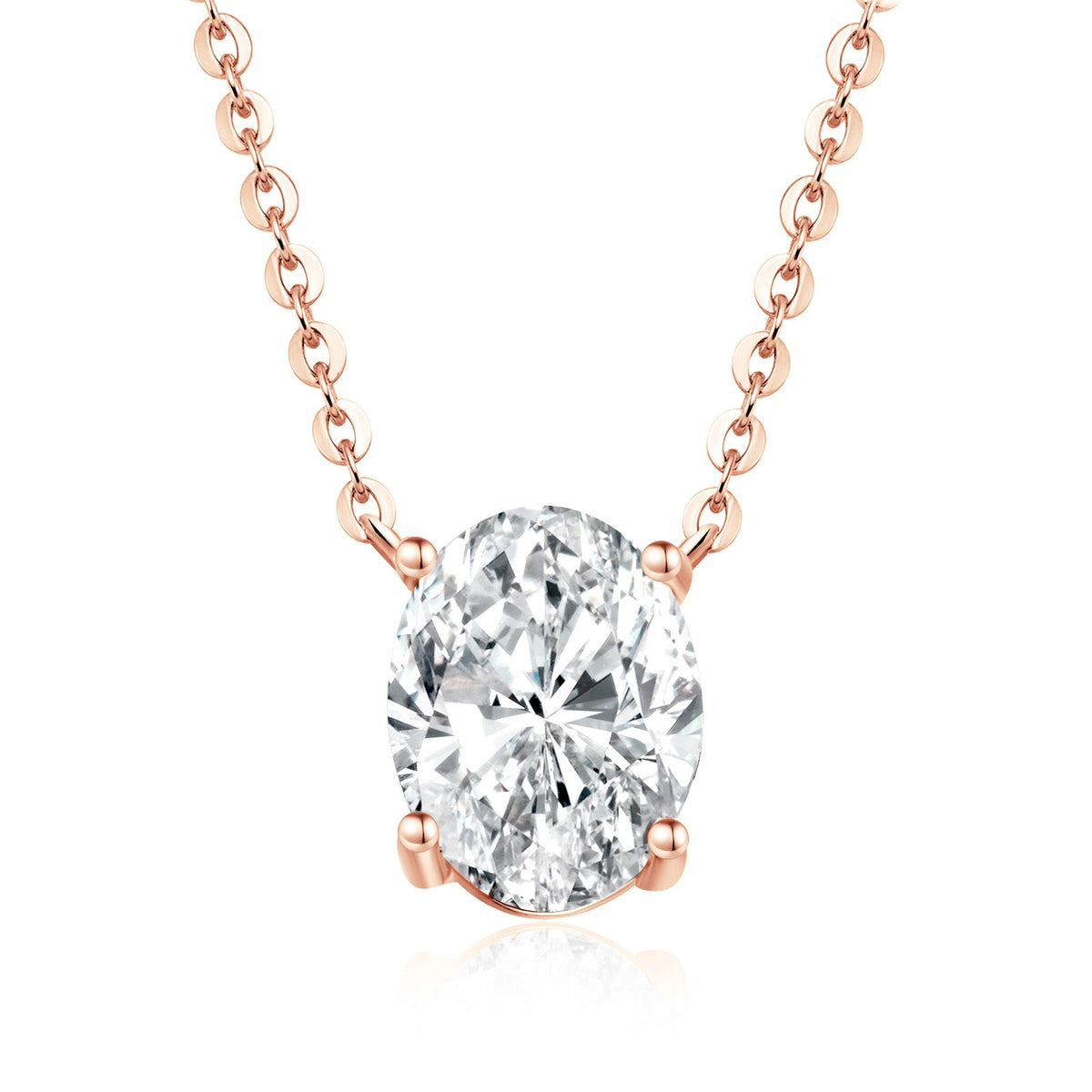 Oval Cut Moissanite Solitaire Pendant Necklace - NavianJewelry™