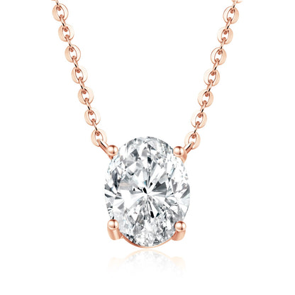 Oval Cut Moissanite Solitaire Pendant Necklace - NavianJewelry™