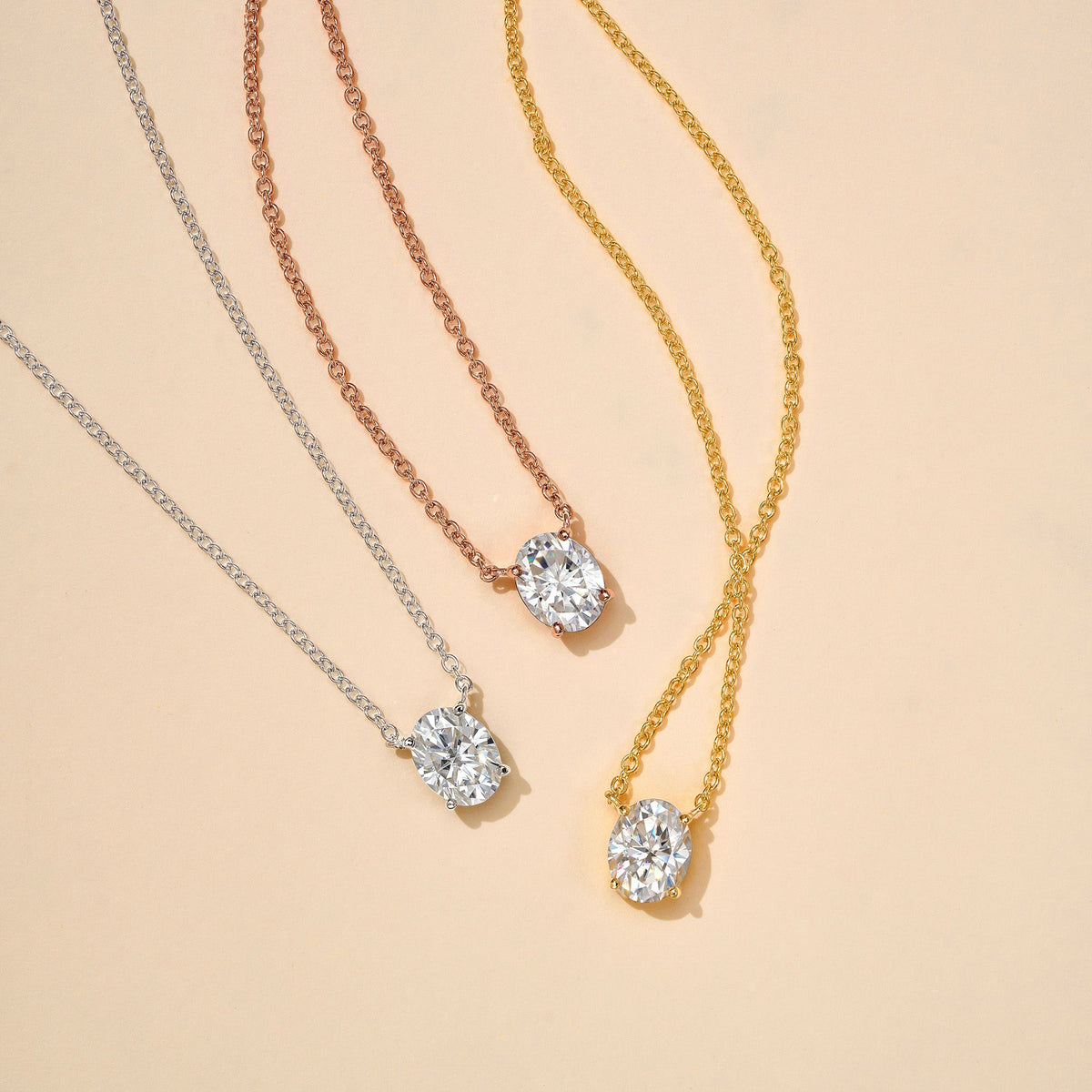 Oval Cut Moissanite Solitaire Pendant Necklace - NavianJewelry™