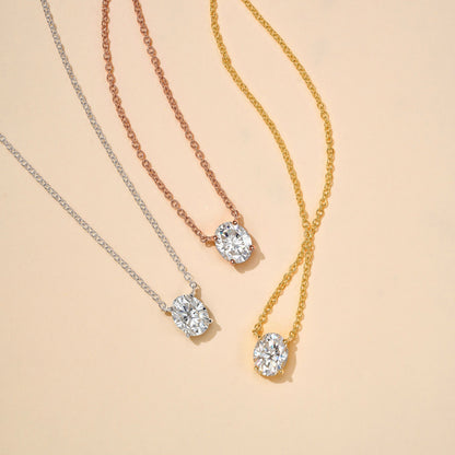 Oval Cut Moissanite Solitaire Pendant Necklace - NavianJewelry™