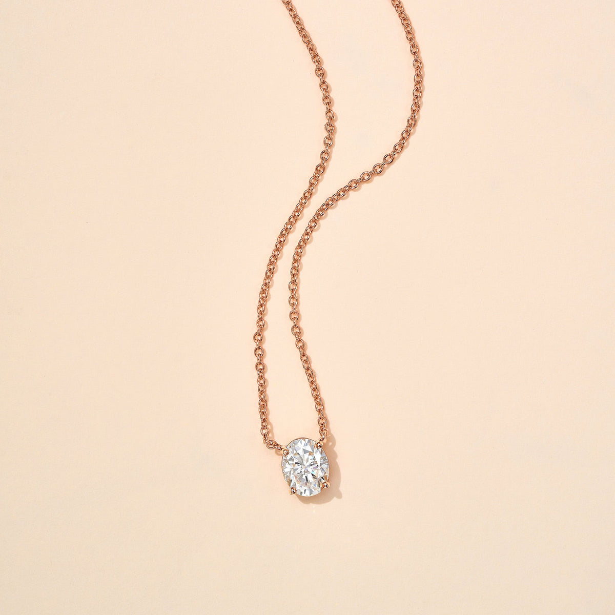 Oval Cut Moissanite Solitaire Pendant Necklace - NavianJewelry™