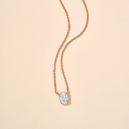 Oval Cut Moissanite Solitaire Pendant Necklace - NavianJewelry™