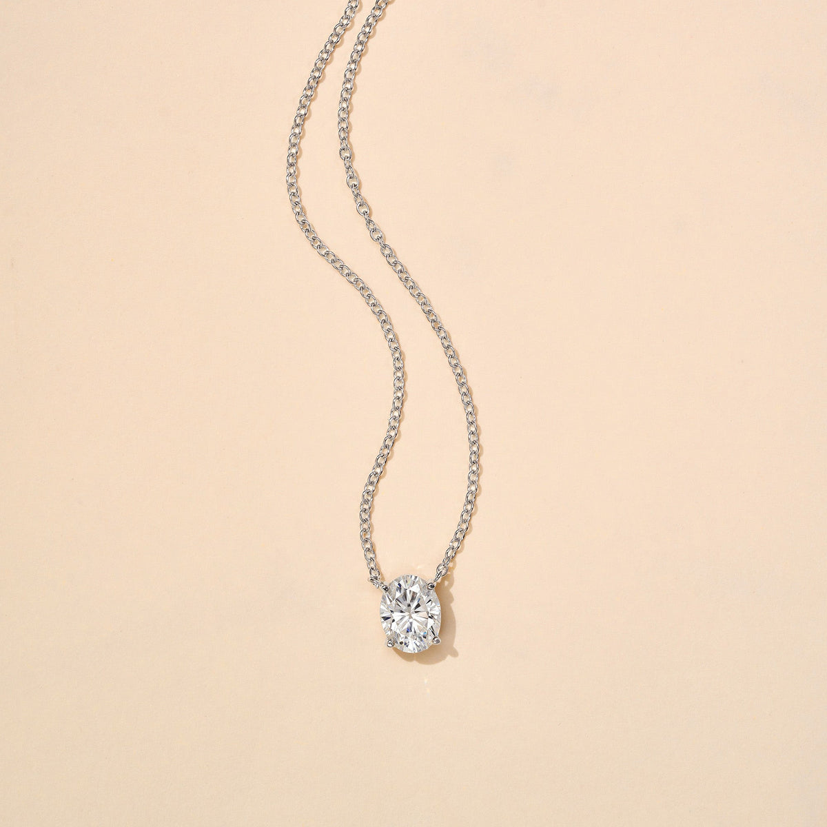 Oval Cut Moissanite Solitaire Pendant Necklace - NavianJewelry™