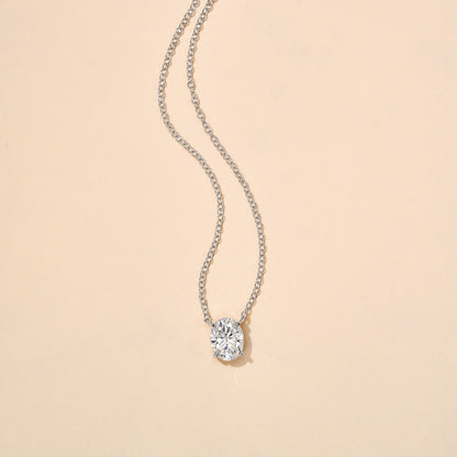 Oval Cut Moissanite Solitaire Pendant Necklace - NavianJewelry™