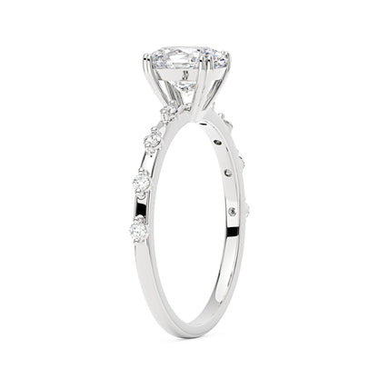 Oval Cut Moissanite Ring with Accented Stones - NavianJewelry™